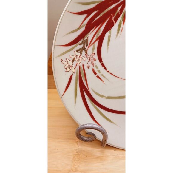 Vintage Japanese "Bamboo, Flower Blossoms" Fine China 10" Set of 3 Plates - Picture 11 of 16